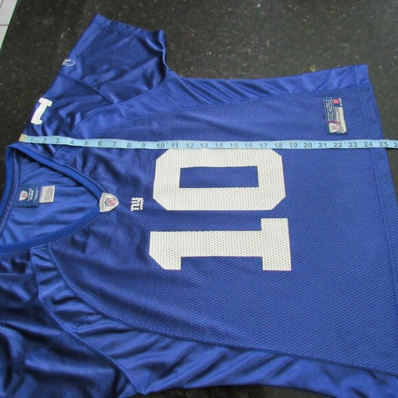 Vintage Reebok on Field Womens NFL NY Eli Manning #10 XL Blue w/ White Jersey - Picture 13 of 16